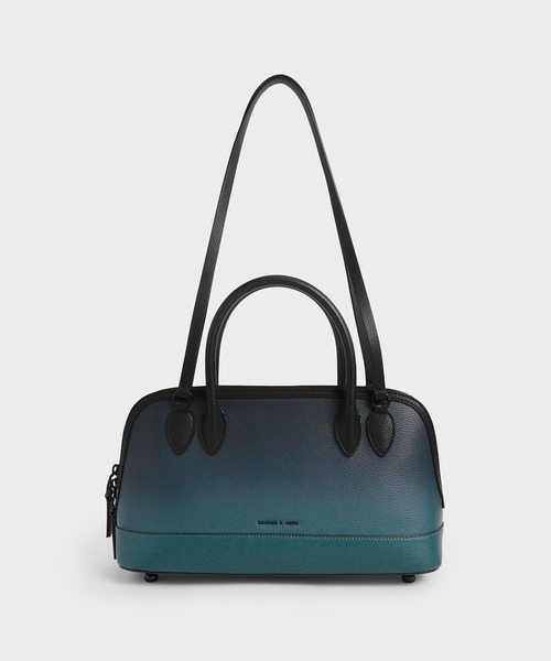 CHARLES & KEITH（チャールズ & キース）の「Harmonee ハーモニー フォーハンドルトート（ショルダーバッグ・レディース・ブラック/ベージュ/グリーン・M）」の3枚目の写真