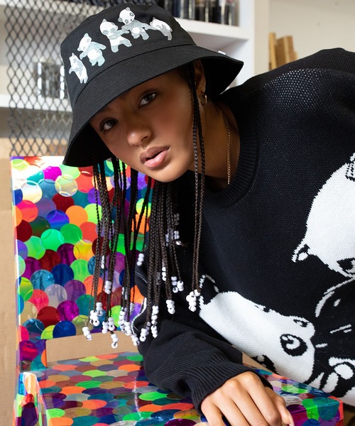 RICHARDSON(リチャードソン)の「【Richardson】Richardson x Rob Pruitt Glitter Bucket Hat(ハット・メンズ・ブラック・FREE)」の4枚目の写真
