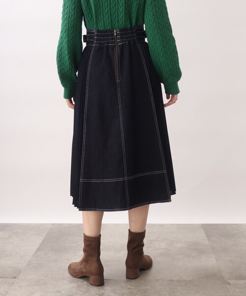 grove（グローブ）の「グローブ人気のスカート！デニムサイドプリーツスカート（スカート・レディース・ネイビー/アイボリー/カーキ/ブラック/カーキ系6・01/02/03/04/05）」の15枚目の写真