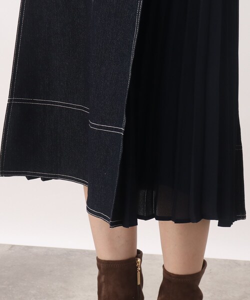 grove（グローブ）の「グローブ人気のスカート！デニムサイドプリーツスカート（スカート・レディース・ネイビー/アイボリー/カーキ/ブラック/カーキ系6・01/02/03/04/05）」の18枚目の写真