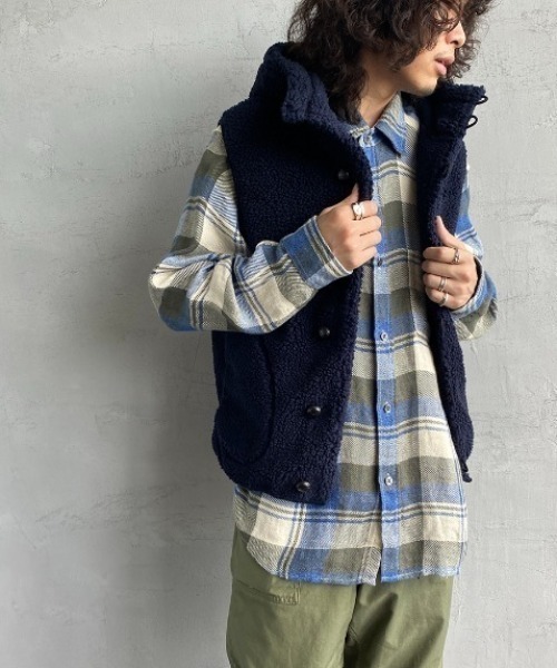 GYMPHLEX（ジムフレックス）の「[Gymphlex/ジムフレックス] ボアフードベスト（ベスト・レディース・ネイビー/オフホワイト/ダークグレー/ベージュ・M/L/14/16）」の19枚目の写真