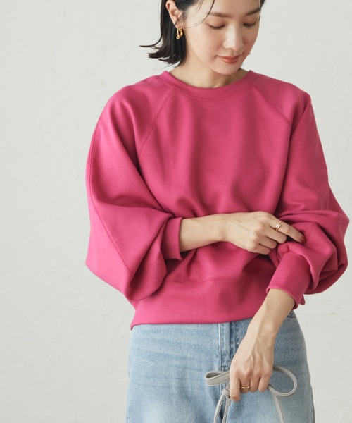 Green　Parks（グリーンパークス）の「・novem 9 ダンボールプルオーバー（スウェット・レディース・アイボリー/ブラック/ピンク/チャコールグレー・FREE）」の4枚目の写真