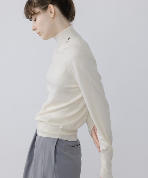 EKCOOKIES（イーケークッキーズ）の「【 EKCOOKIES 】シンプルベーシックハイネックニットトップス（ニット/セーター・レディース・ホワイト/ブラック/グリーン・S/M/L）」の20枚目の写真