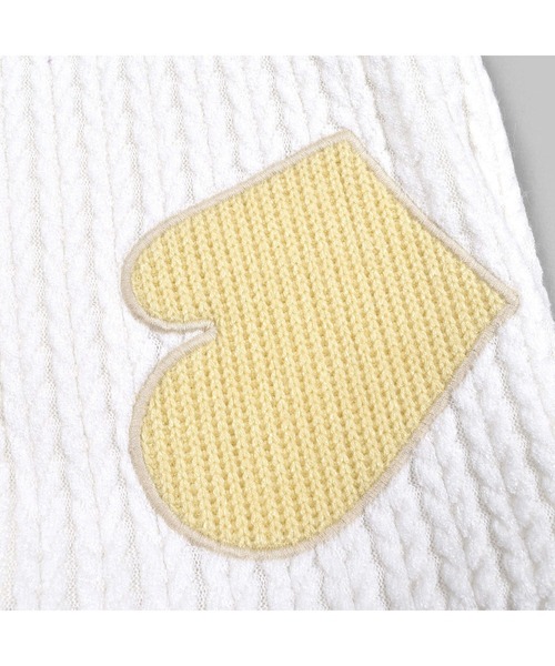 SLAP SLIP BABY(スラップスリップベビー)の「SLAPSLIPBABY/手袋パッチケーブル編み裏ボアベストベビー(70~80cm)(ベスト・キッズ・ピンク/オフホワイト・ONESIZE)」の5枚目の写真