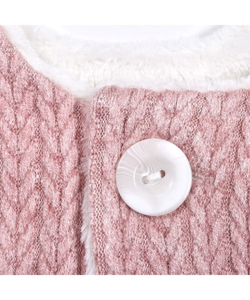 SLAP SLIP BABY(スラップスリップベビー)の「SLAPSLIPBABY/手袋パッチケーブル編み裏ボアベストベビー(70~80cm)(ベスト・キッズ・ピンク/オフホワイト・ONESIZE)」の11枚目の写真