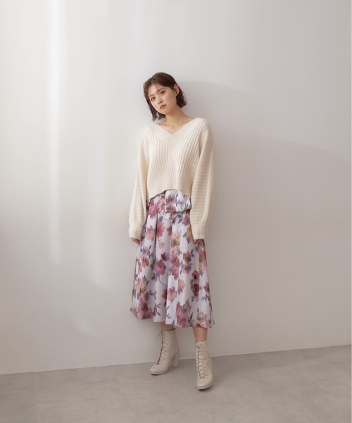 「JILL STUART」 Vネックニット FREE ホワイト レディース JILL STUART 「JILL STUART」 Vネックニット FREE ホワイト