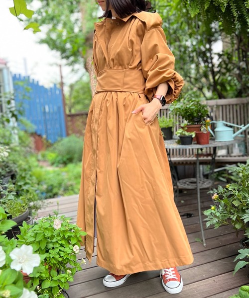 AVIE（アビィ）の「【AVIE×LUCA】ボリュームスリーブコートドレス（ステンカラーコート・レディース・キャメル・38）」の8枚目の写真