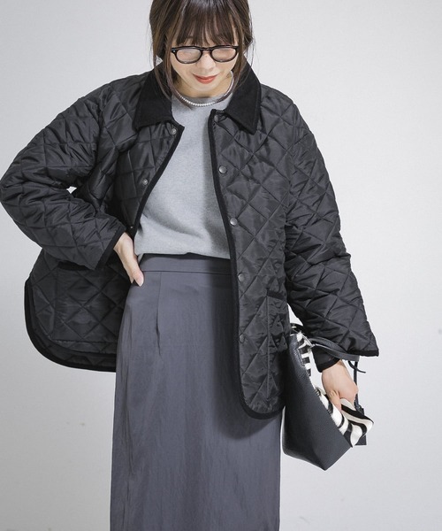 Traditional Weatherwear（トラディショナルウェザーウェア）の「『25周年別注』Traditional Weatherwear×UR　キルティングハーフコート（ダウンジャケット/コート・レディース・ブラック/アイボリー・34）」の14枚目の写真