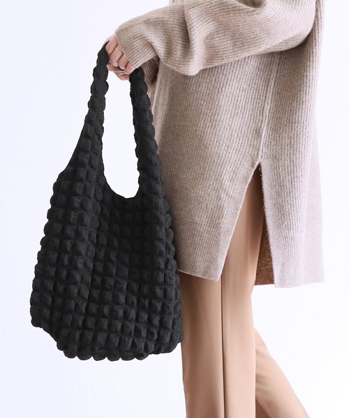 reca（レカ）の「ポコポコワッフルトートバッグ（トートバッグ・レディース・アイボリー/ブラック/グリーン系その他・FREE）」の9枚目の写真