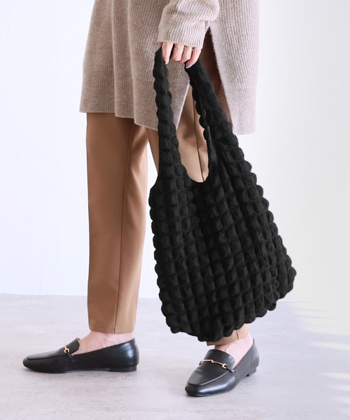 reca（レカ）の「ポコポコワッフルトートバッグ（トートバッグ・レディース・アイボリー/ブラック/グリーン系その他・FREE）」の10枚目の写真