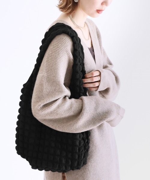 reca（レカ）の「ポコポコワッフルトートバッグ（トートバッグ・レディース・アイボリー/ブラック/グリーン系その他・FREE）」の11枚目の写真