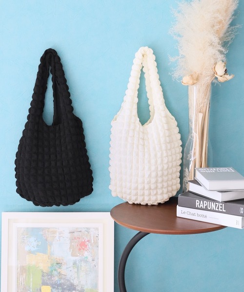 reca（レカ）の「ポコポコワッフルトートバッグ（トートバッグ・レディース・アイボリー/ブラック/グリーン系その他・FREE）」の14枚目の写真