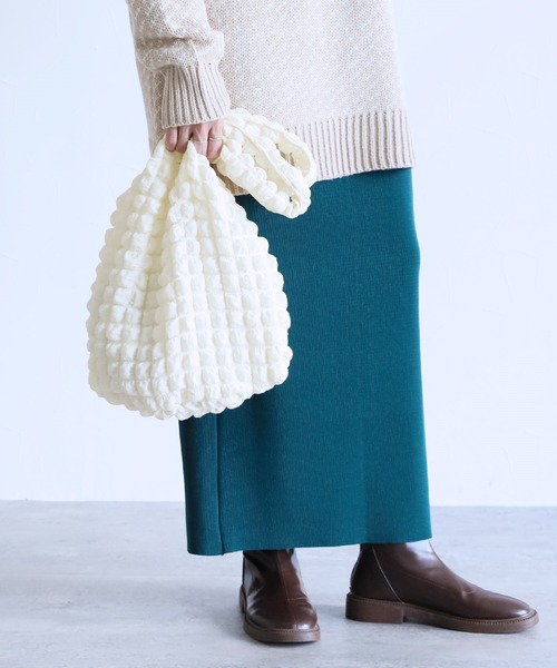 reca（レカ）の「ポコポコワッフルトートバッグ（トートバッグ・レディース・アイボリー/ブラック/グリーン系その他・FREE）」の5枚目の写真