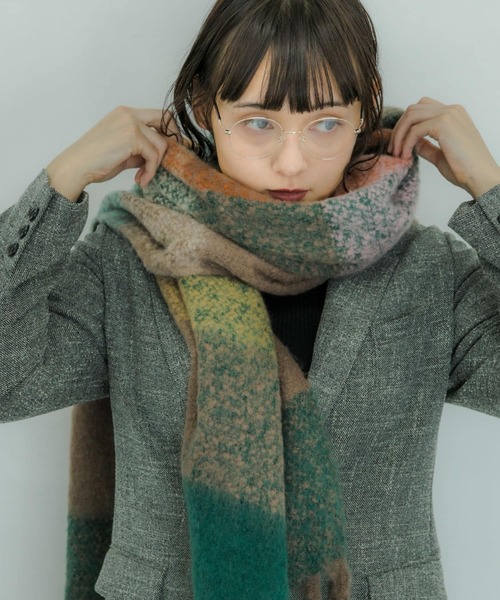 SMELLY(スメリー)の「ボリュームチェックカラーマフラー(マフラー・レディース・オレンジ系その他/ブルー系その他・-)」の8枚目の写真