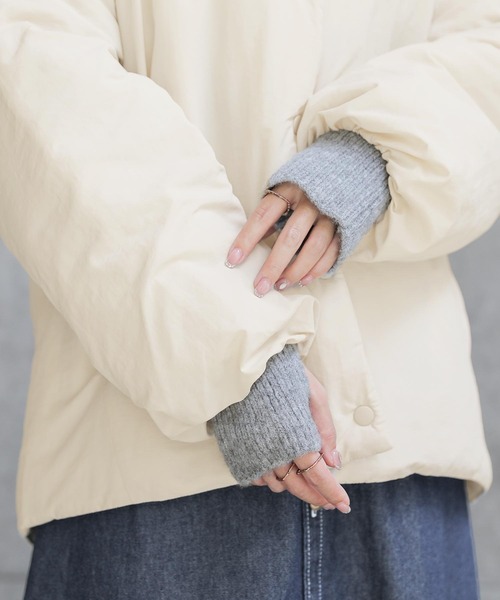 osharewalker（オシャレウォーカー）の「『シンプルニットハンドウォーマー』（手袋・レディース・ブラック/グレー/アイボリー・FREE）」の14枚目の写真