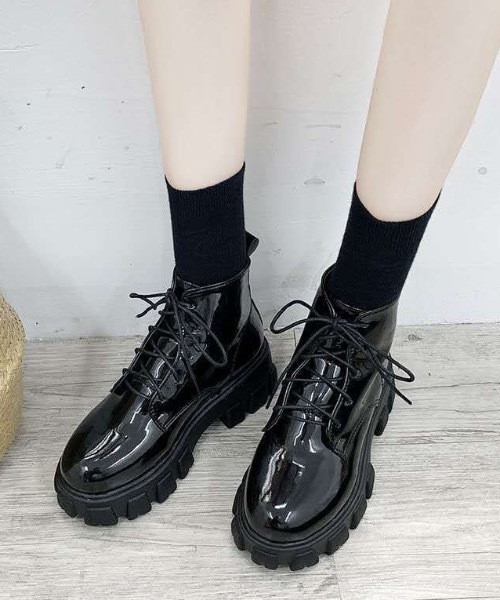 Burner（バーナー）の「【OKUOKU　0909】レースアップ　ショート　ブーツ　oku-shoes-122-23（ブーツ・レディース・ブラック系その他/ブラック・40/36/38/37/39）」の8枚目の写真