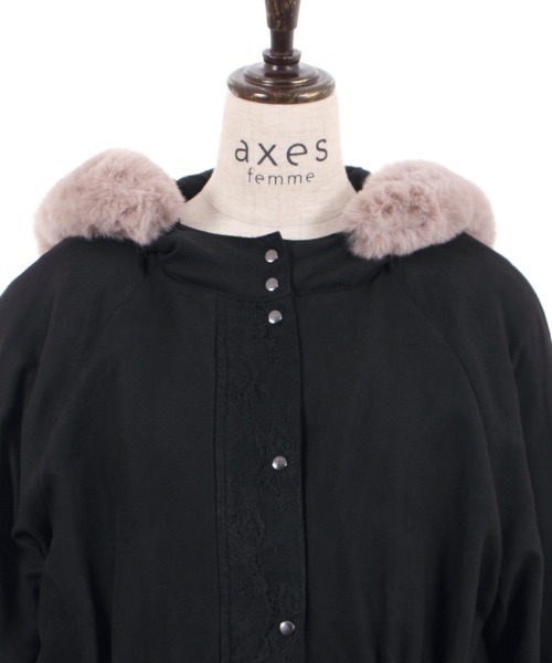axes femme（アクシーズファム）の「フード付ミドル丈モッズコート（モッズコート・レディース・ブラック/ベージュ/カーキ・MEDIUM/LARGE）」の17枚目の写真