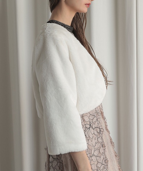 エコファーボレロジャケット（ノーカラージャケット）｜Dorry Doll