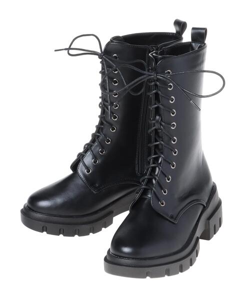 INGNI（イング）の「タンクソールレースUPブーツ（ブーツ・レディース・ブラック・L/M）」の2枚目の写真