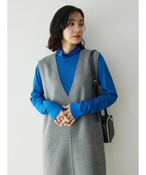 Green　Parks（グリーンパークス）の「圧縮ポンチジャンパースカート（ジャンパースカート・レディース・グレー系その他2/アイボリー/グレー系その他・FREE）」の5枚目の写真