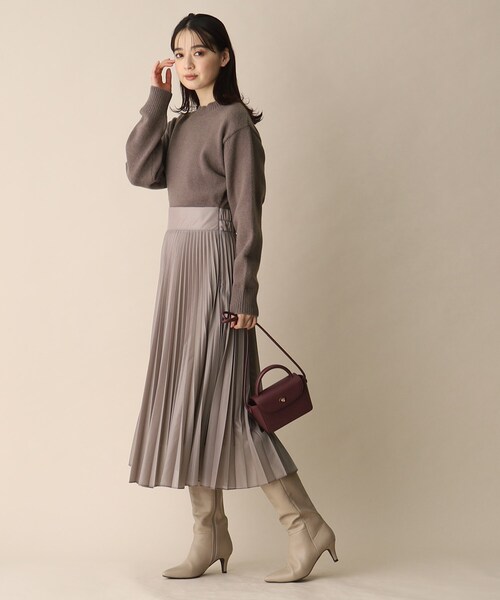 OPAQUE.CLIP（オペークドットクリップ）の「◆チュールドッキングニットワンピース（ワンピース・レディース・チャコールグレー/ブラック/サックスブルー・36/38）」の8枚目の写真