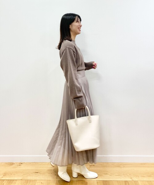 OPAQUE.CLIP（オペークドットクリップ）の「◆チュールドッキングニットワンピース（ワンピース・レディース・チャコールグレー/ブラック/サックスブルー・36/38）」の13枚目の写真