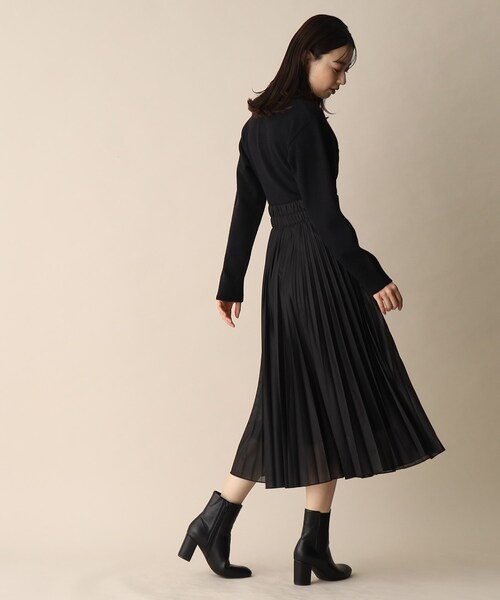 OPAQUE.CLIP（オペークドットクリップ）の「◆チュールドッキングニットワンピース（ワンピース・レディース・チャコールグレー/ブラック/サックスブルー・36/38）」の19枚目の写真