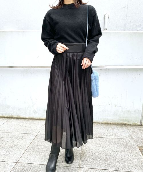 OPAQUE.CLIP（オペークドットクリップ）の「◆チュールドッキングニットワンピース（ワンピース・レディース・チャコールグレー/ブラック/サックスブルー・36/38）」の5枚目の写真