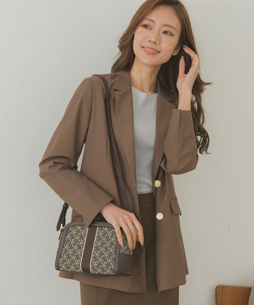 RODE SKO（ロデスコ）の「モノグラムジャガードショルダーバッグ（ショルダーバッグ・レディース・ブラウン・ONE）」の3枚目の写真