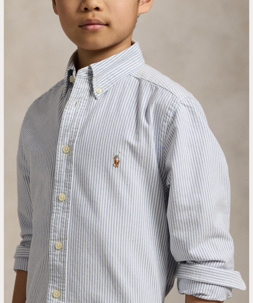 POLO RALPH LAUREN CHILDRENSWEAR（ポロ ラルフ ローレン チルドレンズウェア）の「ストライプド コットン オックスフォード シャツ（シャツ/ブラウス・キッズ・ブルー・L/M/S/XL）」の7枚目の写真