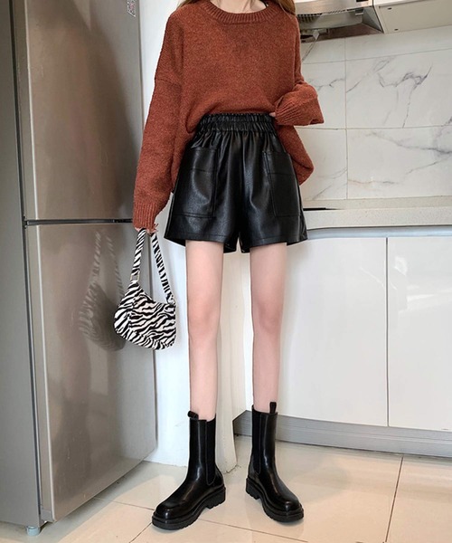 shopnikoniko(ショップニコニコ)の「ハイウエスト ショートパンツ(その他パンツ・レディース・ブラック・フリー)」の9枚目の写真