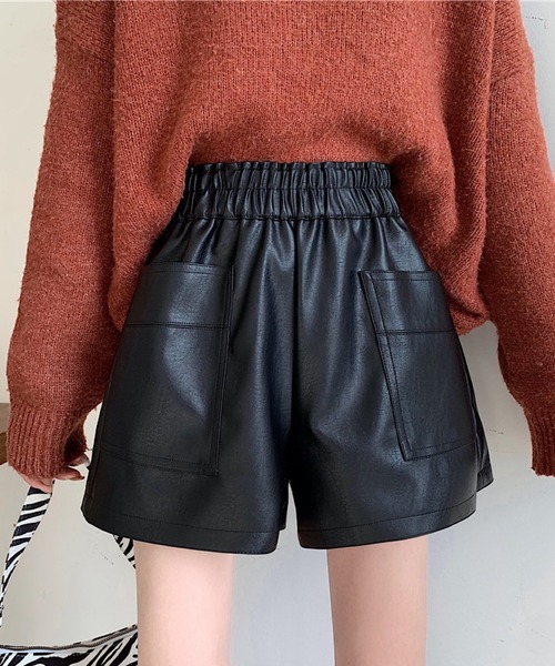 shopnikoniko(ショップニコニコ)の「ハイウエスト ショートパンツ(その他パンツ・レディース・ブラック・フリー)」の4枚目の写真