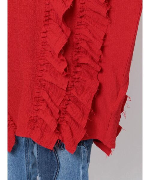 jouetie（ジュエティ）の「ボリュームスリーブ2WAYフリルブラウス（シャツ/ブラウス・レディース・ブラック/レッド/オフホワイト・MEDIUM）」の5枚目の写真