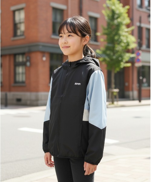 repipi armario（レピピ アルマリオ）の「【repipi armario / レピピアルマリオ】ガールズウィンドブレーカー　ブルゾン　ジャケット　ジップアップパーカー　ダンス（ブルゾン・キッズ・ベージュ/パープル/サックスブルー・140/150/160/170）」の9枚目の写真