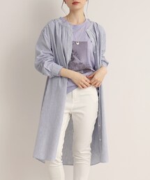 SHOO・LA・RUE | 【UVカット/抗菌防臭/吸水速乾】大人のためのフレンチリネンブレンド 前あきロングシャツ(ワンピース)