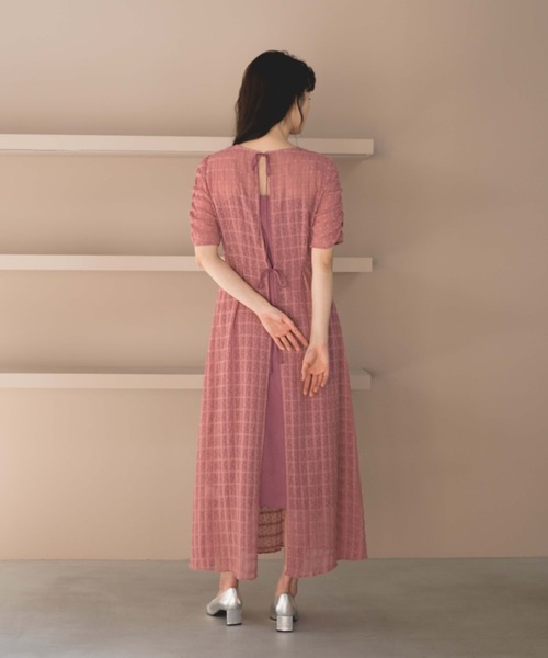 kaene（カエン）の「ドットドビーエプロンドレス（ドレス・レディース・ブラック/ピンク・38/36/34）」の5枚目の写真