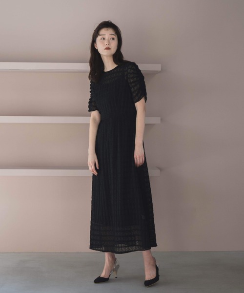 kaene（カエン）の「ドットドビーエプロンドレス（ドレス・レディース・ブラック/ピンク・38/36/34）」の10枚目の写真