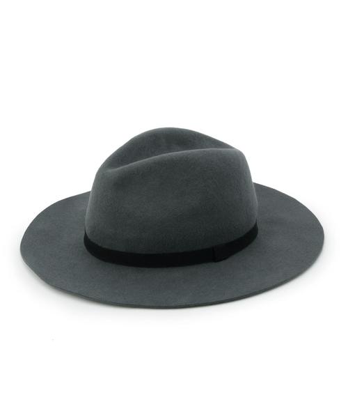 Another Edition(アナザーエディション)の「中折れブラックリボンハット/AE ナカオレ BLK RBN HAT(ハット・レディース・グレー/ベージュ・フリー)」の1枚目の写真