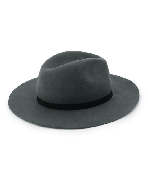 Another Edition(アナザーエディション)の「中折れブラックリボンハット/AE ナカオレ BLK RBN HAT(ハット・レディース・グレー/ベージュ・フリー)」の6枚目の写真