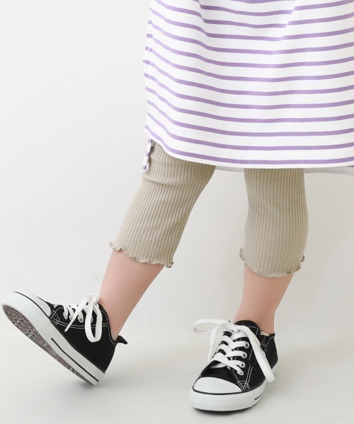 devirock(デビロック)の「7分丈 リブレギンス(レギンス/スパッツ・キッズ・グレー系その他/スミクロ/ライトカーキ/ライトグレー/パープル系その他/ブラック・100cm/110cm/140cm/150cm/160cm/130cm/120cm)」の4枚目の写真