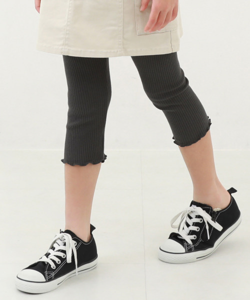 devirock(デビロック)の「7分丈 リブレギンス(レギンス/スパッツ・キッズ・グレー系その他/スミクロ/ライトカーキ/ライトグレー/パープル系その他/ブラック・100cm/110cm/140cm/150cm/160cm/130cm/120cm)」の2枚目の写真