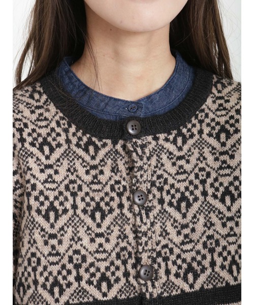 Samansa Mos2（サマンサ モスモス）の「ジャカード配色前後着ベスト（ベスト・レディース・ブルー/モカ/チャコール・ﾌﾘ-）」の22枚目の写真