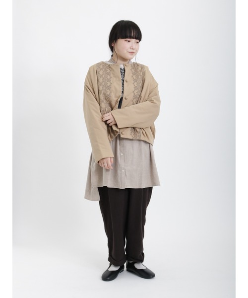 Samansa Mos2（サマンサ モスモス）の「ジャカード配色前後着ベスト（ベスト・レディース・ブルー/モカ/チャコール・ﾌﾘ-）」の5枚目の写真