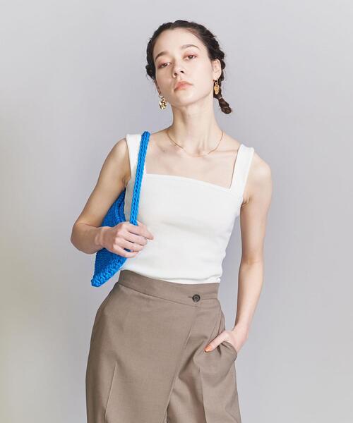 BEAUTY&YOUTH UNITED ARROWS（ビューティーアンドユースユナイテッドアローズ）の「コットンブレンド ベア タンクトップ（タンクトップ・レディース・イエロー/ナチュラル/ホワイト/ブラック/ライム・FREE）」の12枚目の写真