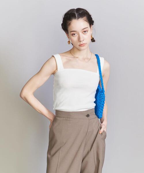 BEAUTY&YOUTH UNITED ARROWS（ビューティーアンドユースユナイテッドアローズ）の「コットンブレンド ベア タンクトップ（タンクトップ・レディース・イエロー/ナチュラル/ホワイト/ブラック/ライム・FREE）」の10枚目の写真