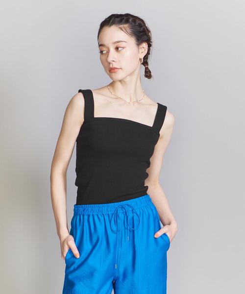 BEAUTY&YOUTH UNITED ARROWS（ビューティーアンドユースユナイテッドアローズ）の「コットンブレンド ベア タンクトップ（タンクトップ・レディース・イエロー/ナチュラル/ホワイト/ブラック/ライム・FREE）」の7枚目の写真