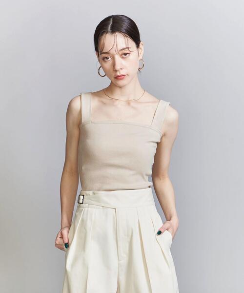 BEAUTY&YOUTH UNITED ARROWS（ビューティーアンドユースユナイテッドアローズ）の「コットンブレンド ベア タンクトップ（タンクトップ・レディース・イエロー/ナチュラル/ホワイト/ブラック/ライム・FREE）」の8枚目の写真