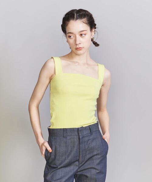 BEAUTY&YOUTH UNITED ARROWS（ビューティーアンドユースユナイテッドアローズ）の「コットンブレンド ベア タンクトップ（タンクトップ・レディース・イエロー/ナチュラル/ホワイト/ブラック/ライム・FREE）」の14枚目の写真