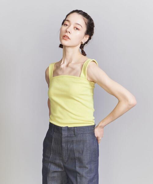 BEAUTY&YOUTH UNITED ARROWS（ビューティーアンドユースユナイテッドアローズ）の「コットンブレンド ベア タンクトップ（タンクトップ・レディース・イエロー/ナチュラル/ホワイト/ブラック/ライム・FREE）」の9枚目の写真