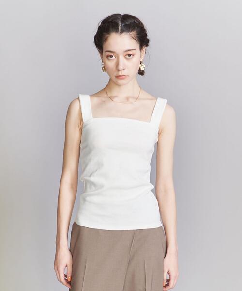 BEAUTY&YOUTH UNITED ARROWS（ビューティーアンドユースユナイテッドアローズ）の「コットンブレンド ベア タンクトップ（タンクトップ・レディース・イエロー/ナチュラル/ホワイト/ブラック/ライム・FREE）」の15枚目の写真